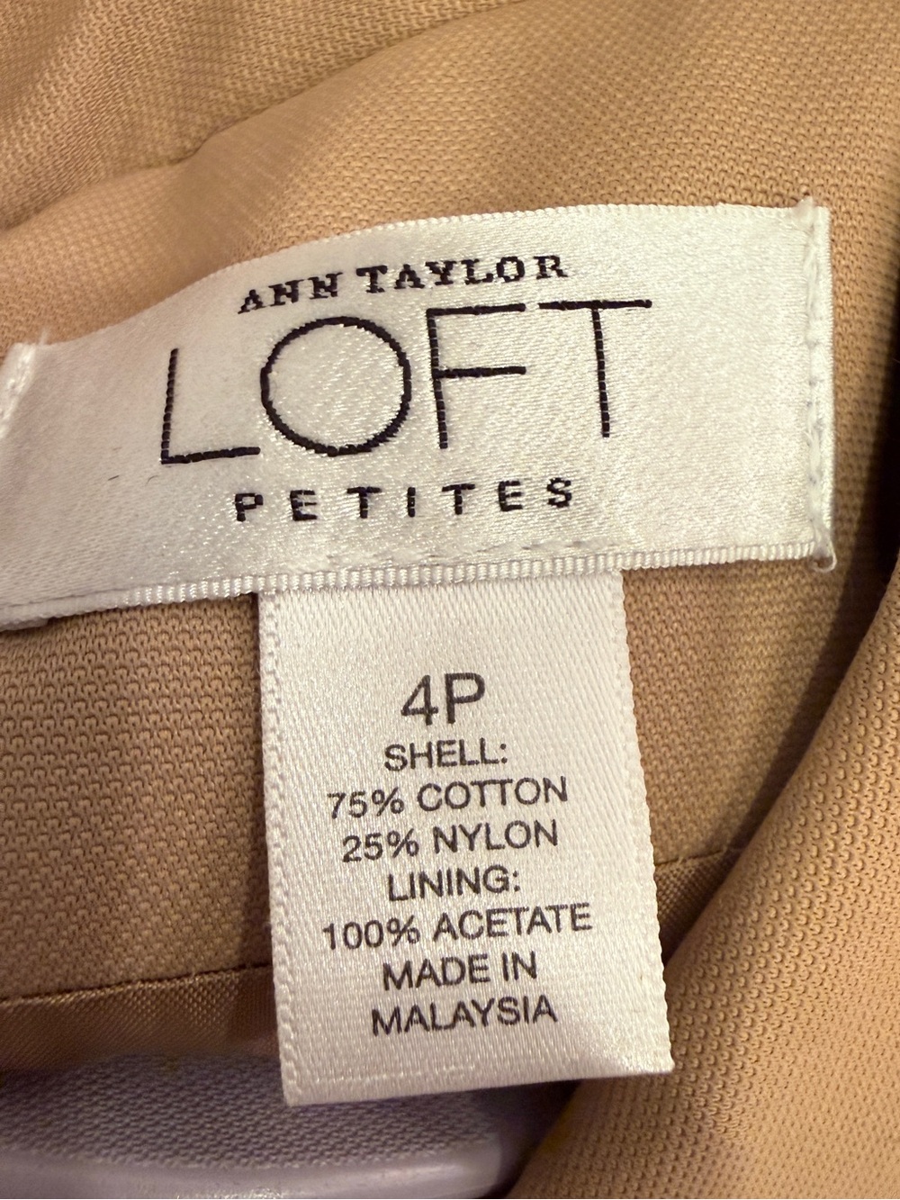 LOFT Petites Women's Camel Short Utility Military Style Cotton Blend Trench Coat - Picture 9 of 12